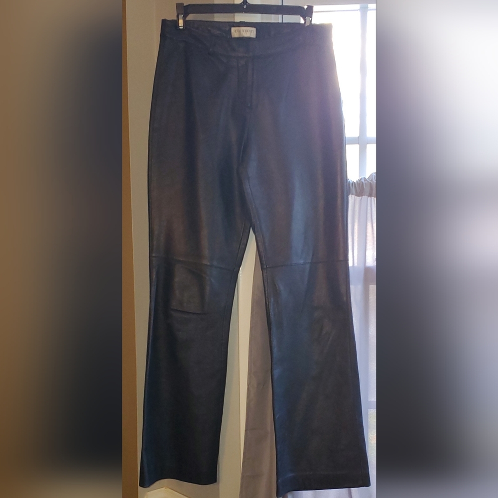 Leather Boot Cut Pants - Picture 5 of 10